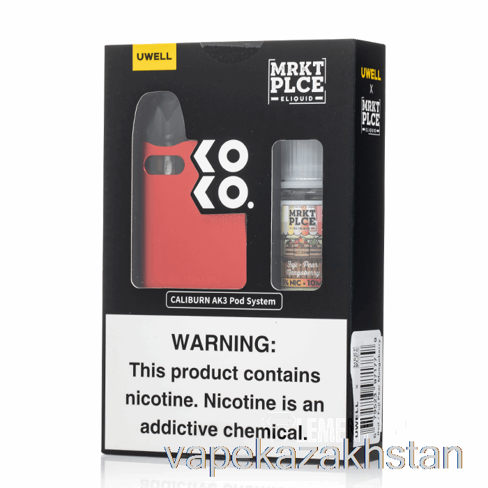 Vape Kazakhstan UWELL x DV Caliburn AK3 Kit + 50mg Nic Salt [RED] MRKT PLCE - Fuji Pear Mangoberry
